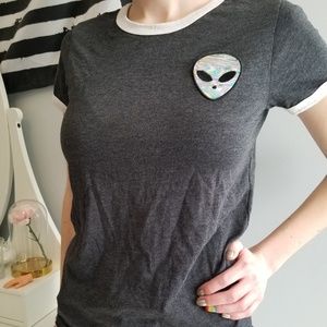 Holo alien ringer tee